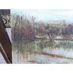 Средна картина масло на платно Испания, стара - 3795